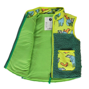 Fleece Badger and Squirrel Vest in Pear Green - 1 Left Size 4-5 years-Smafolk-Modern Rascals