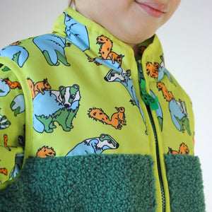 Fleece Badger and Squirrel Vest in Pear Green - 1 Left Size 4-5 years-Smafolk-Modern Rascals