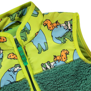 Fleece Badger and Squirrel Vest in Pear Green - 1 Left Size 4-5 years-Smafolk-Modern Rascals