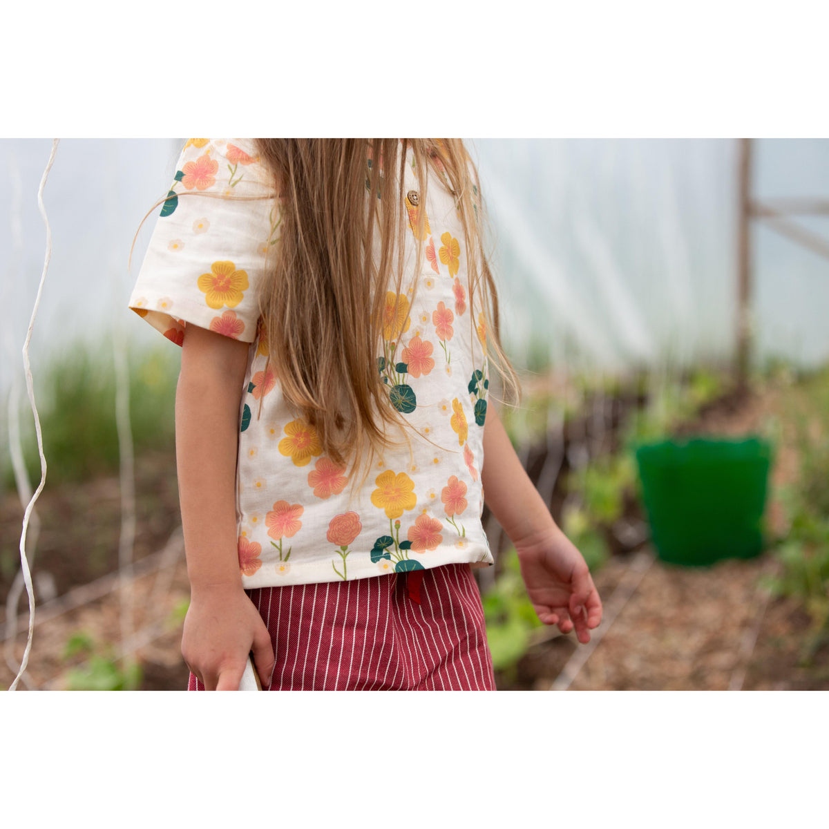 Flora Loose Fit Short Sleeve Henley Top-Little Green Radicals-Modern Rascals