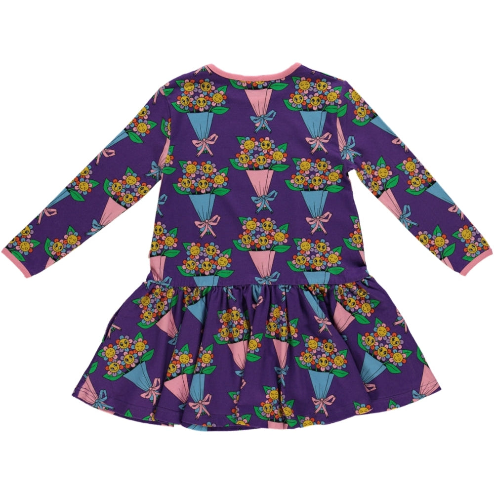 Flower Bouquets Long Sleeve Dress - 1 Left Size 9-10 years-Smafolk-Modern Rascals
