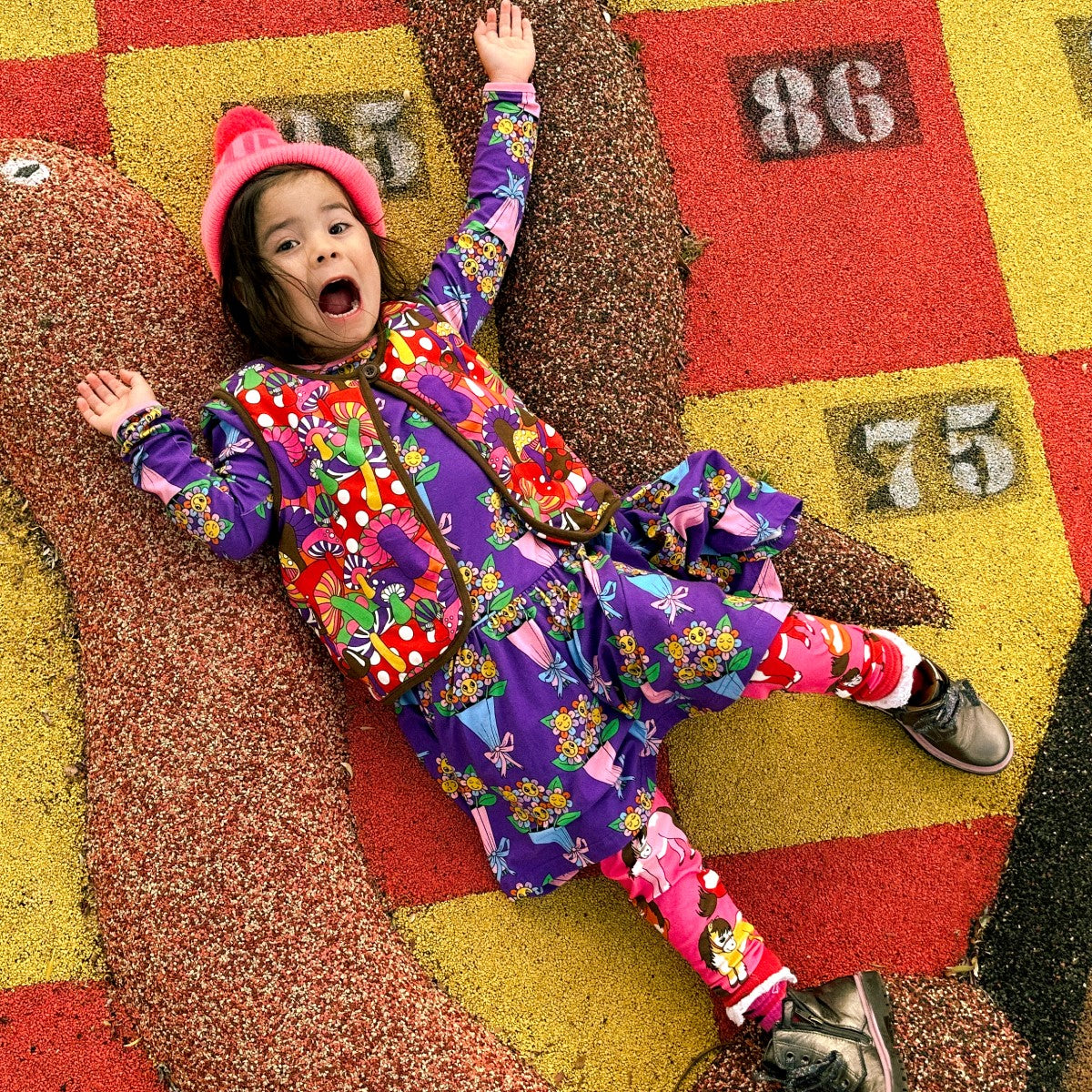 Flower Bouquets Long Sleeve Dress - 1 Left Size 9-10 years-Smafolk-Modern Rascals