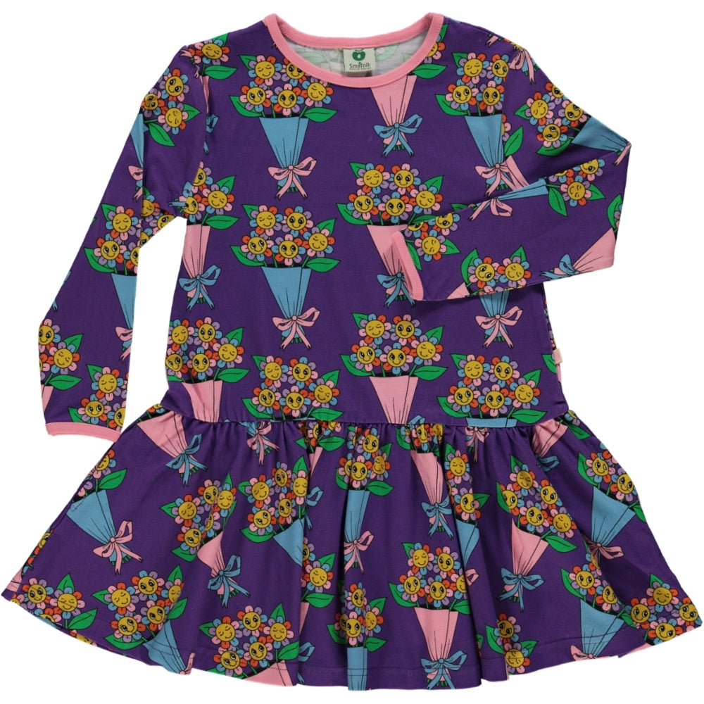 Flower Bouquets Long Sleeve Dress - 1 Left Size 9-10 years-Smafolk-Modern Rascals