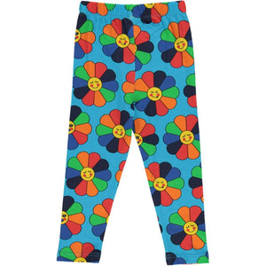 Flower Leggings - Ocean Blue - 2 Left Size 9-10 years-Smafolk-Modern Rascals
