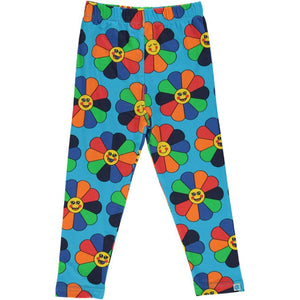 Flower Leggings - Ocean Blue - 2 Left Size 9-10 years-Smafolk-Modern Rascals
