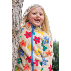 Flower Pop Zipped Ted Fleece Jacket-Frugi-Modern Rascals