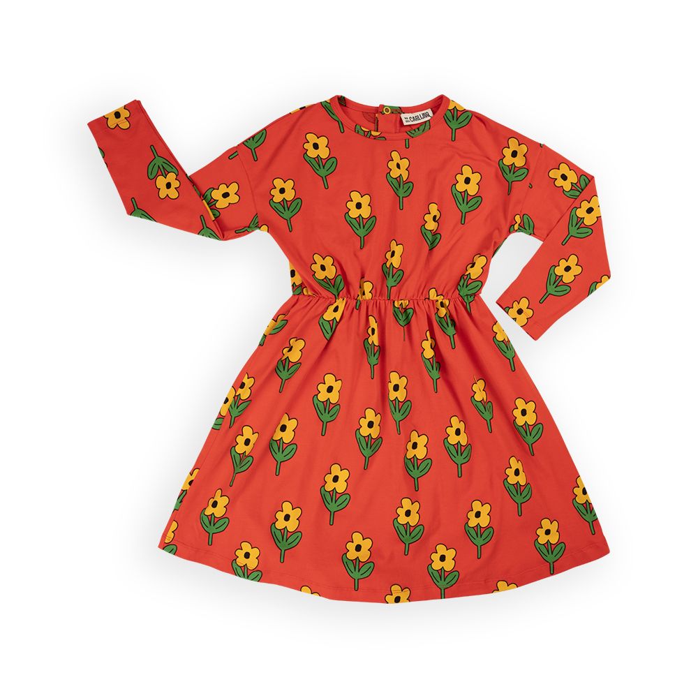 Flowers Long Sleeve Skater Dress - 1 Left Size 10-12 years-CARLIJNQ-Modern Rascals