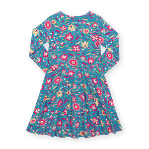 Folksy Bloom Long Sleeve Skater Dress-Kite-Modern Rascals