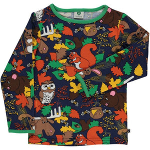 Forest Animals Long Sleeve Shirt - Medieval Blue - 2 Left Size 4-5 & 11-12 years-Smafolk-Modern Rascals