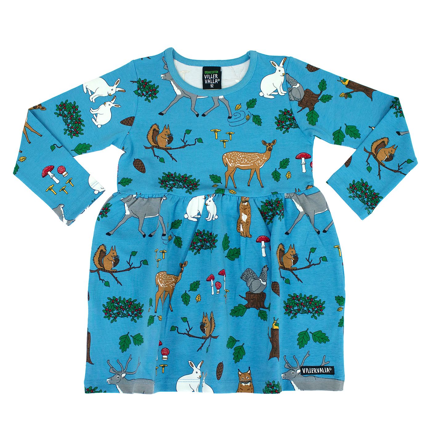 Forest Long Sleeve Flared Dress in Ocean - 1 Left Size 10-11 years-Villervalla-Modern Rascals