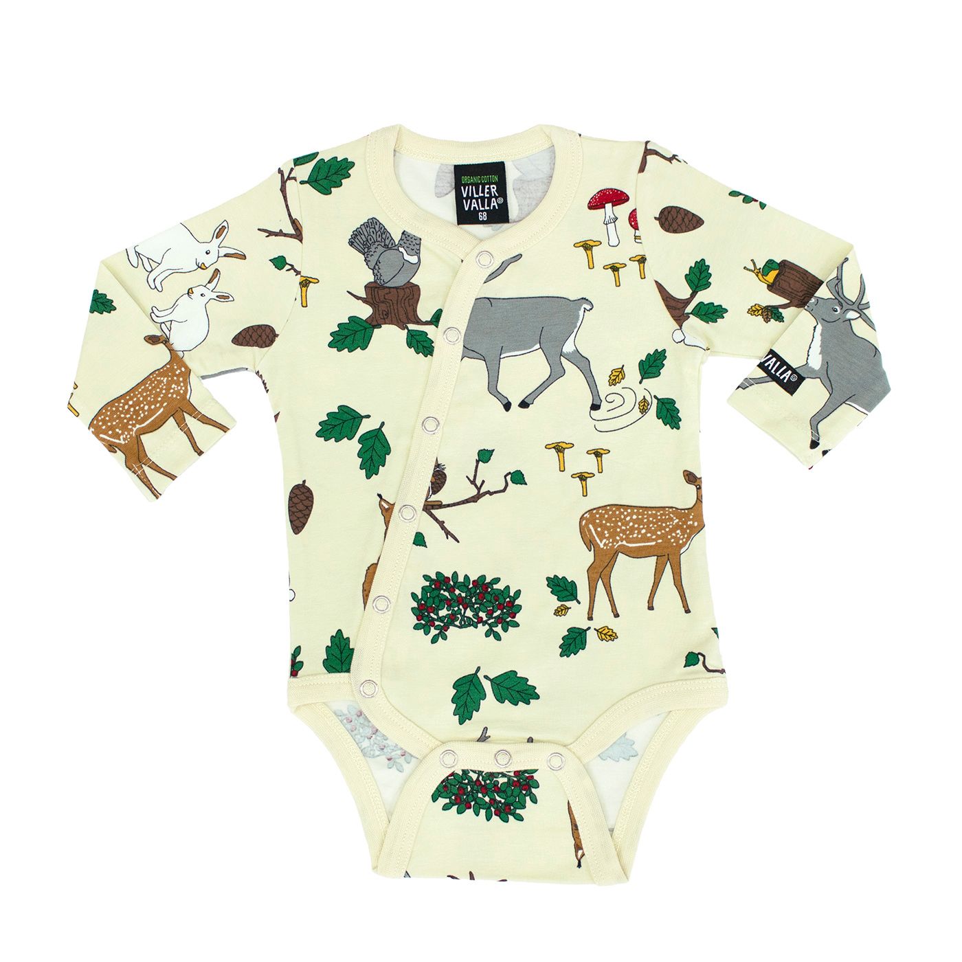 Forest Long Sleeve Onesie With Slanted Opening - Oat - 2 Left Size 4-6 & 9-12 months-Villervalla-Modern Rascals