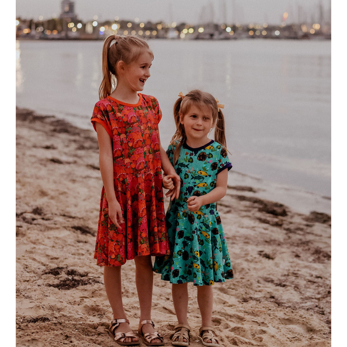 Forest Shrooms Short Sleeve Dress-Uddevalla Barn-Modern Rascals