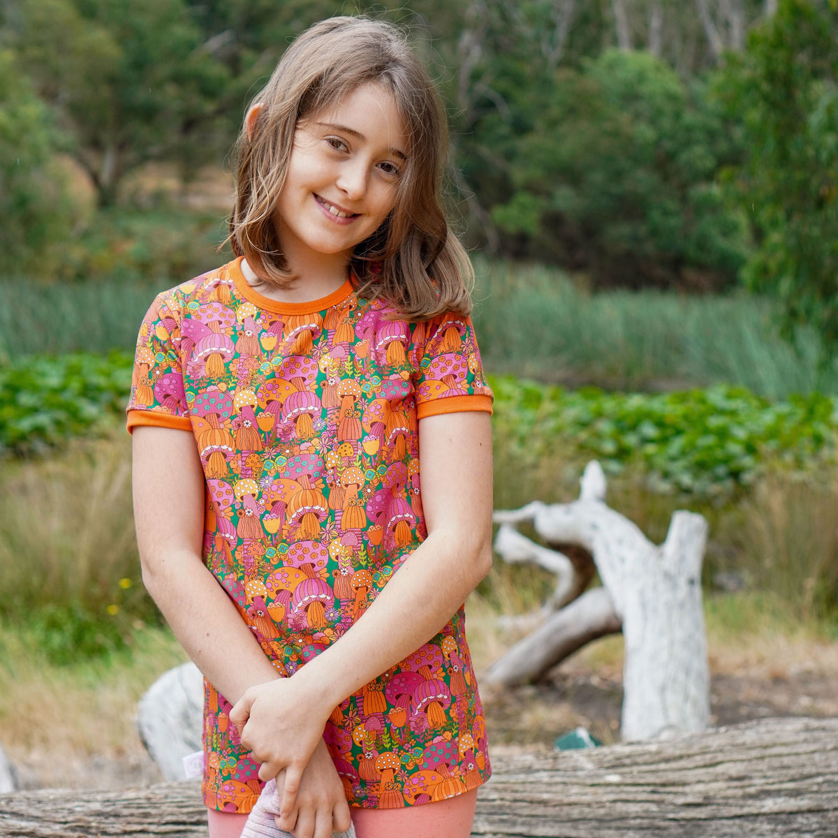 Forest Shrooms Short Sleeve Shirt-Uddevalla Barn-Modern Rascals