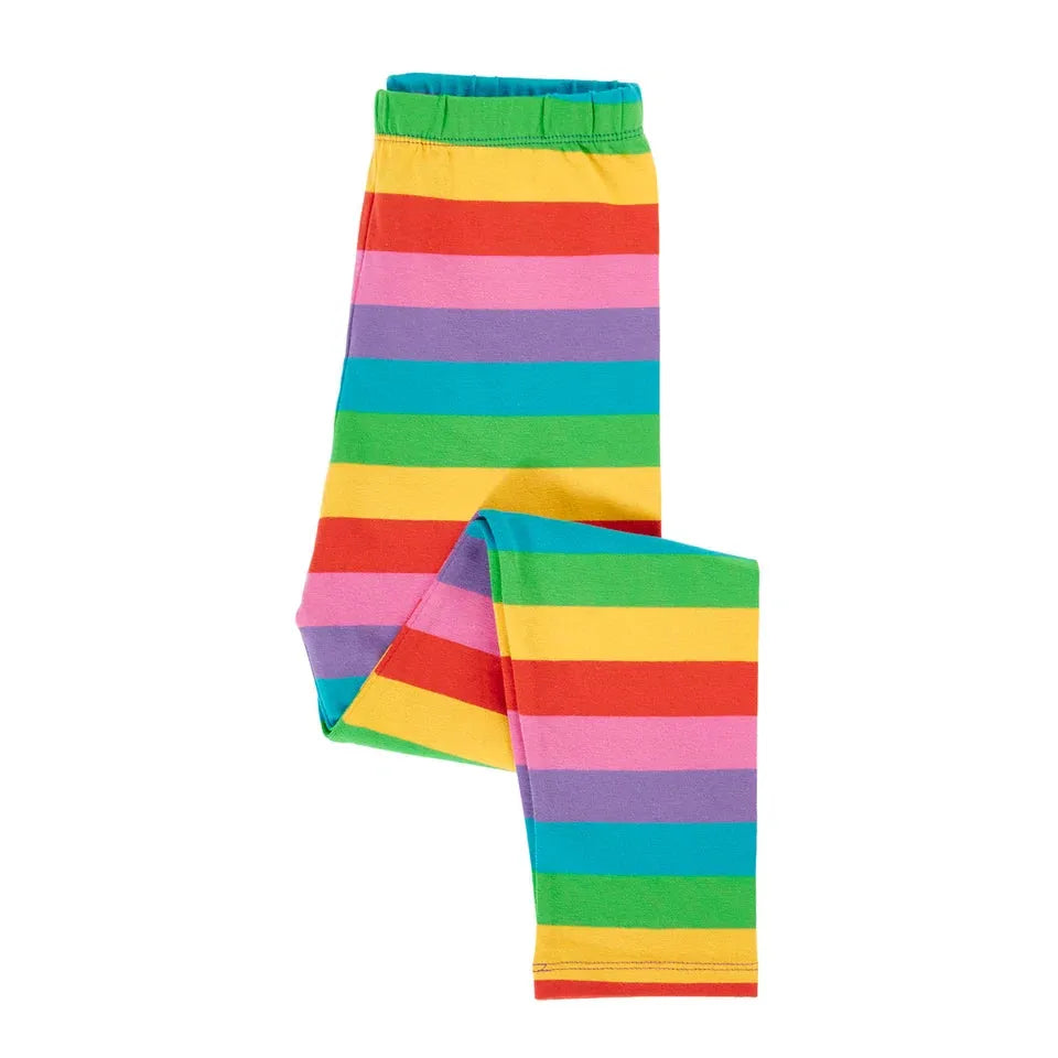 Foxglove Rainbow Stripe Libby Striped Leggings - 2 Left Size 2-3 & 9-10 years-Frugi-Modern Rascals