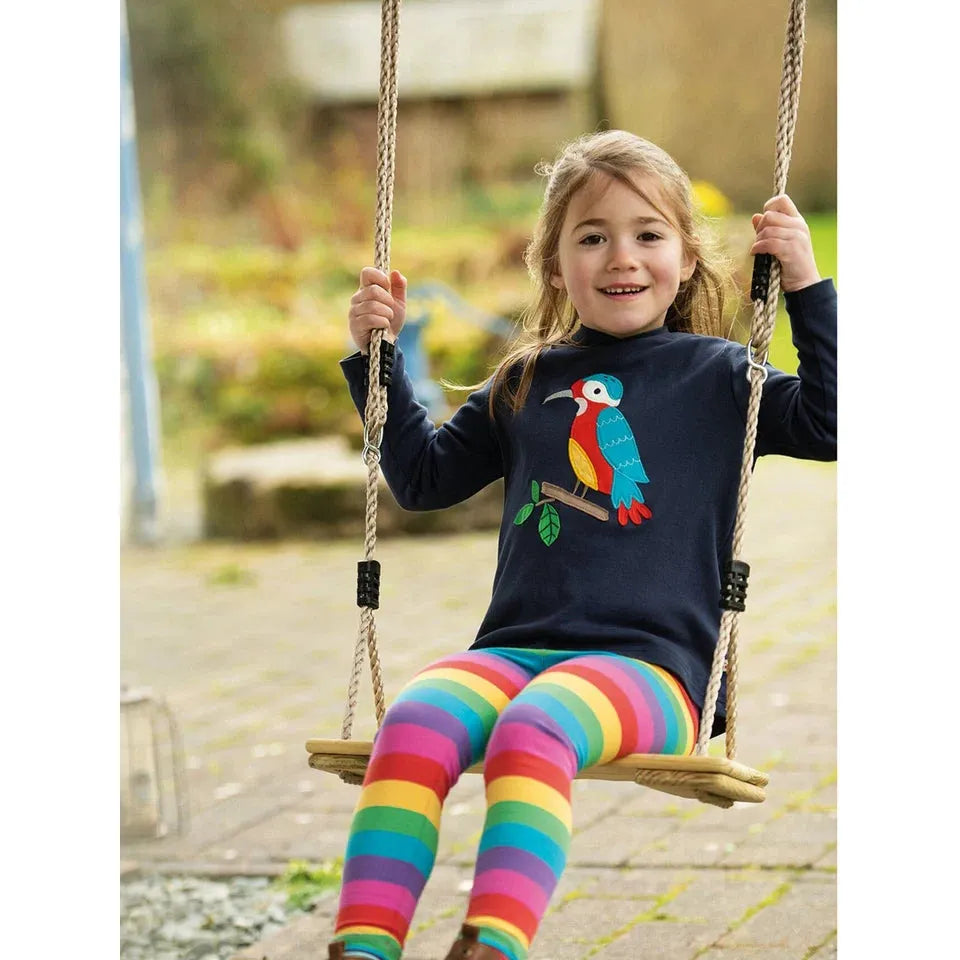 Foxglove Rainbow Stripe Libby Striped Leggings - 2 Left Size 2-3 & 9-10 years-Frugi-Modern Rascals