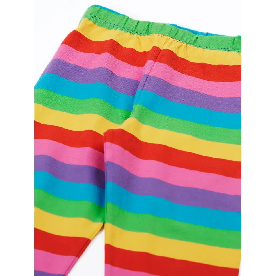 Foxglove Rainbow Stripe Libby Striped Leggings - 2 Left Size 2-3 & 9-10 years-Frugi-Modern Rascals
