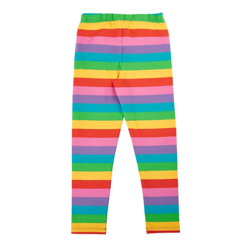 Foxglove Rainbow Stripe Libby Striped Leggings - 2 Left Size 2-3 & 9-10 years-Frugi-Modern Rascals