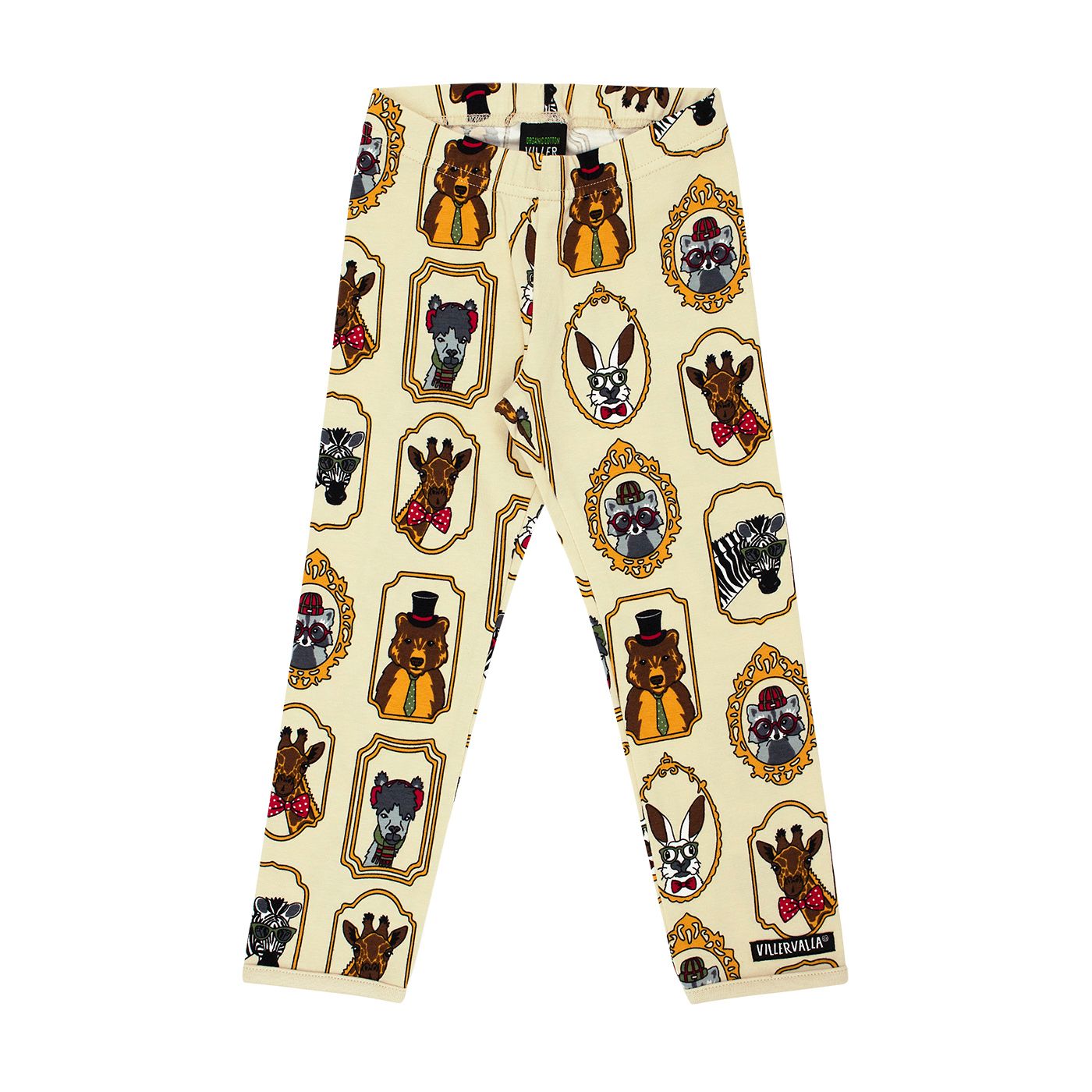 Framed Animals Leggings - Oat - 1 Left Size 11-12 years-Villervalla-Modern Rascals