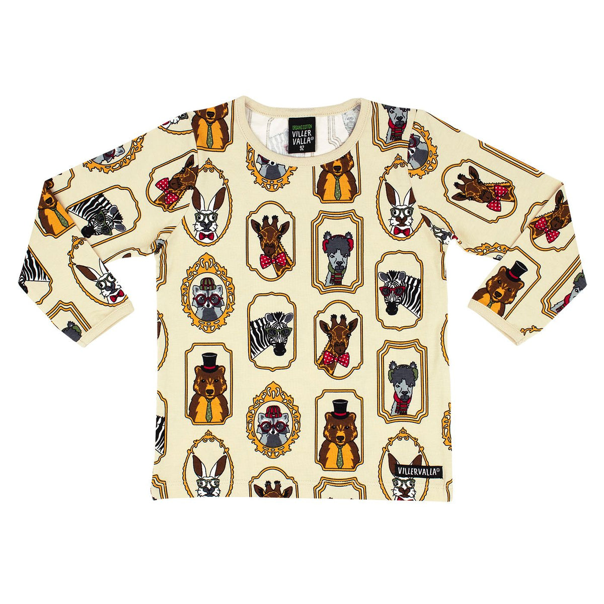Framed Animals Long Sleeve Shirt in Oat - 2 Left Size 10-11 & 11-12 years-Villervalla-Modern Rascals