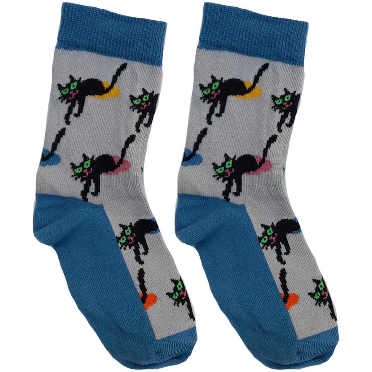 Fraulein Prusselise Black Cat Adult Socks - Size 35-38-Warehouse Find-Modern Rascals