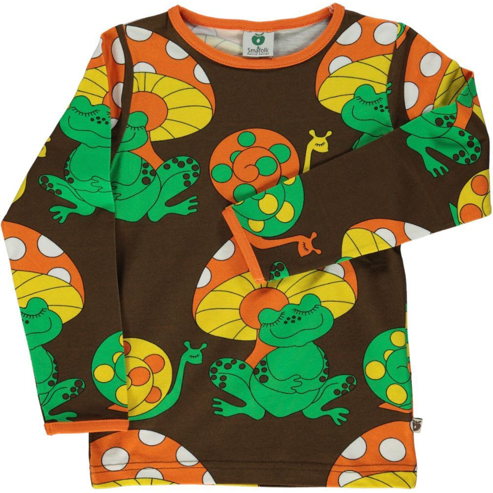 Frog & Snail Long Sleeve Shirt - Bison - 1 Left Size 9-10 years-Smafolk-Modern Rascals