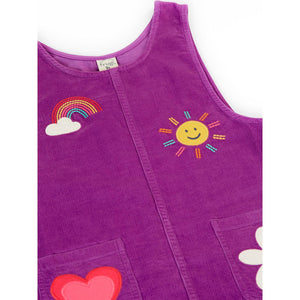 Frugi Damson/Happy Becky Cord Pinafore Dress - Size 8-9 Years (134cm)-Warehouse Find-Modern Rascals