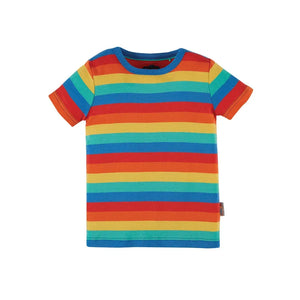 Frugi Favourite T-Shirt in Rainbow Stripe - 8-9 Years (134cm)-Warehouse Find-Modern Rascals