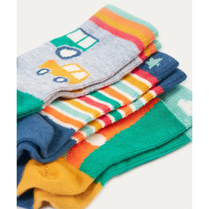 Frugi - Little Socks 3 Pack - Cars - 1 Left Size EU 23-26-Warehouse Find-Modern Rascals