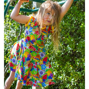 Fruit Salad Short Sleeve Dress - 1 Left Size 9-10 years-Uddevalla Barn-Modern Rascals
