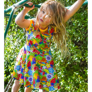 Fruit Salad Short Sleeve Dress - 1 Left Size 9-10 years-Uddevalla Barn-Modern Rascals