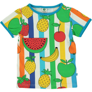 Fruits Short Sleeve T-Shirt - Blue Atoll - 1 Left Size 9-10 years-Smafolk-Modern Rascals