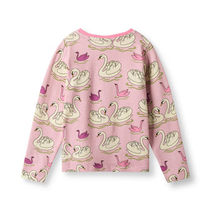 Gala Long Sleeve Shirt With Swans - 2 Left Size 2-3 & 7-8 years-Smafolk-Modern Rascals