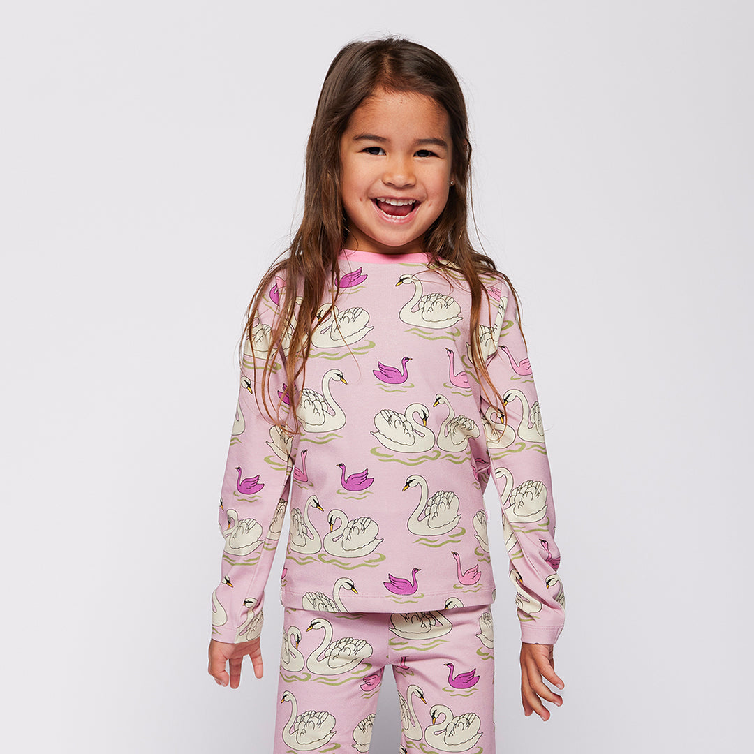 Gala Long Sleeve Shirt With Swans - 2 Left Size 2-3 & 7-8 years-Smafolk-Modern Rascals