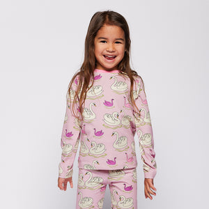 Gala Long Sleeve Shirt With Swans - 2 Left Size 2-3 & 7-8 years-Smafolk-Modern Rascals