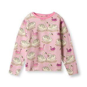 Gala Long Sleeve Shirt With Swans - 2 Left Size 2-3 & 7-8 years-Smafolk-Modern Rascals