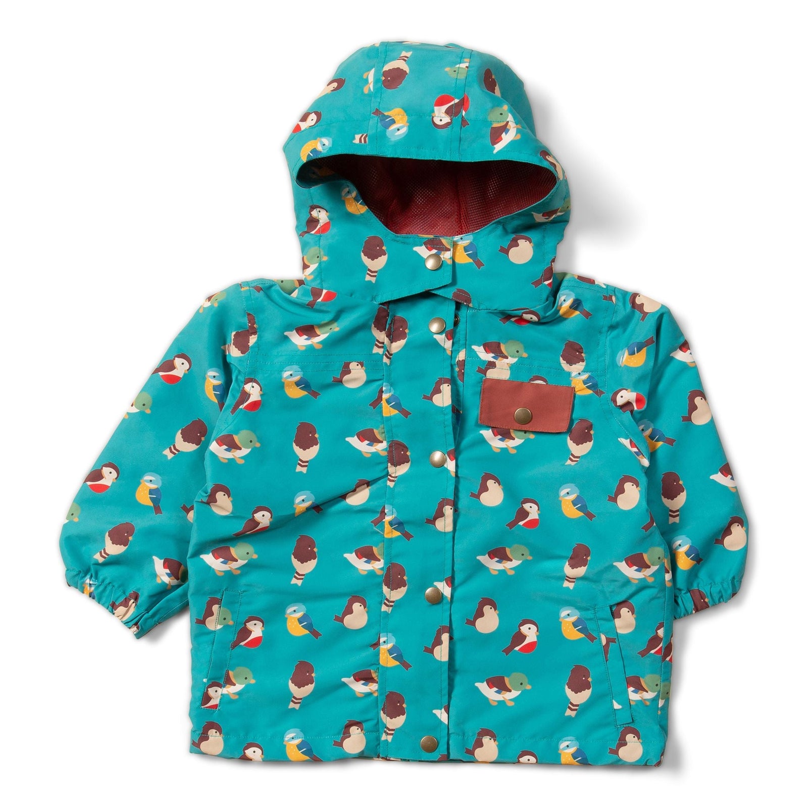 Garden Birds Recycled Waterproof Windbreaker Jacket - 1 Left Size 7-8 years-Little Green Radicals-Modern Rascals