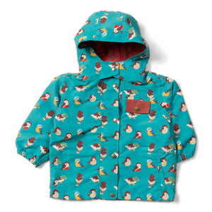 Garden Birds Recycled Waterproof Windbreaker Jacket - 1 Left Size 7-8 years-Little Green Radicals-Modern Rascals
