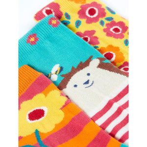 Garden Rock My Socks - 3 Pack - 2 Left Size 4-6 & 8-10 years-Frugi-Modern Rascals