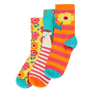 Garden Rock My Socks - 3 Pack - 2 Left Size 4-6 & 8-10 years-Frugi-Modern Rascals