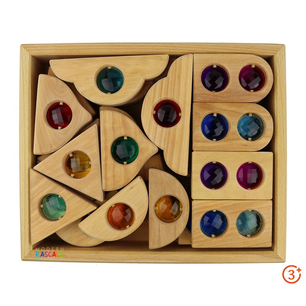 Gemmed Windows - Natural - 36 pieces-Bauspiel-Modern Rascals