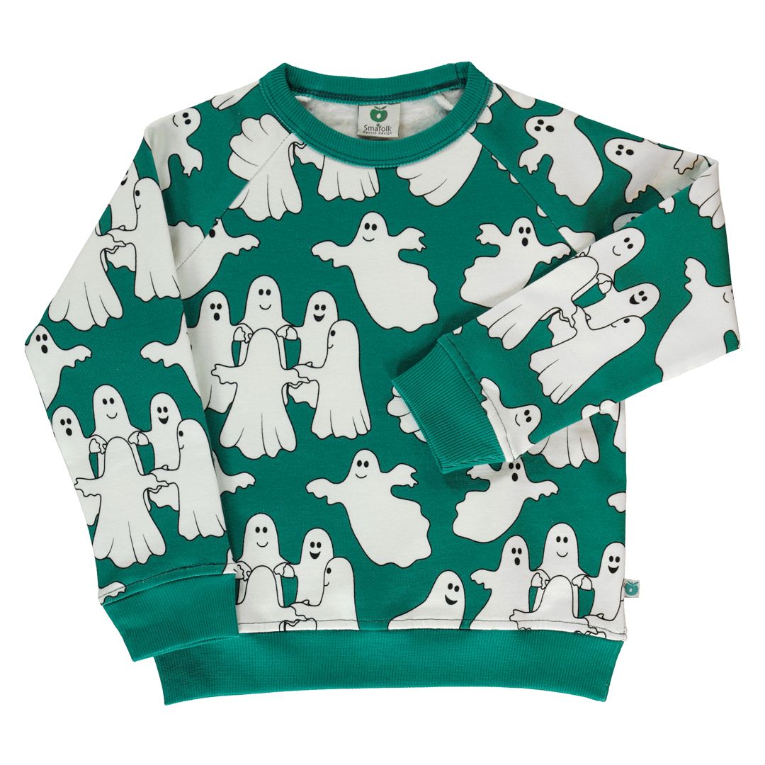 Ghosts Sweatshirt in Petroleum Green - 2 Left Size 2-3 & 4-5 years-Smafolk-Modern Rascals