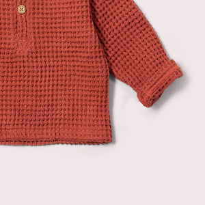 Ginger Chunky Waffle Long Sleeve Shirt-Little Green Radicals-Modern Rascals
