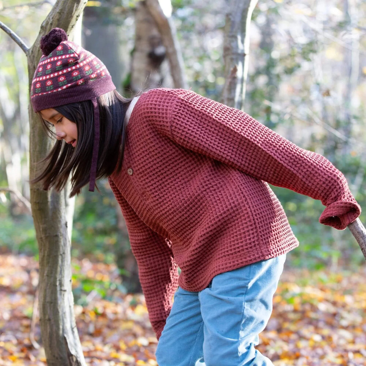 Ginger Chunky Waffle Long Sleeve Shirt-Little Green Radicals-Modern Rascals