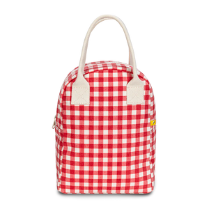 Gingham Red Zippered Lunch Bag-Fluf-Modern Rascals