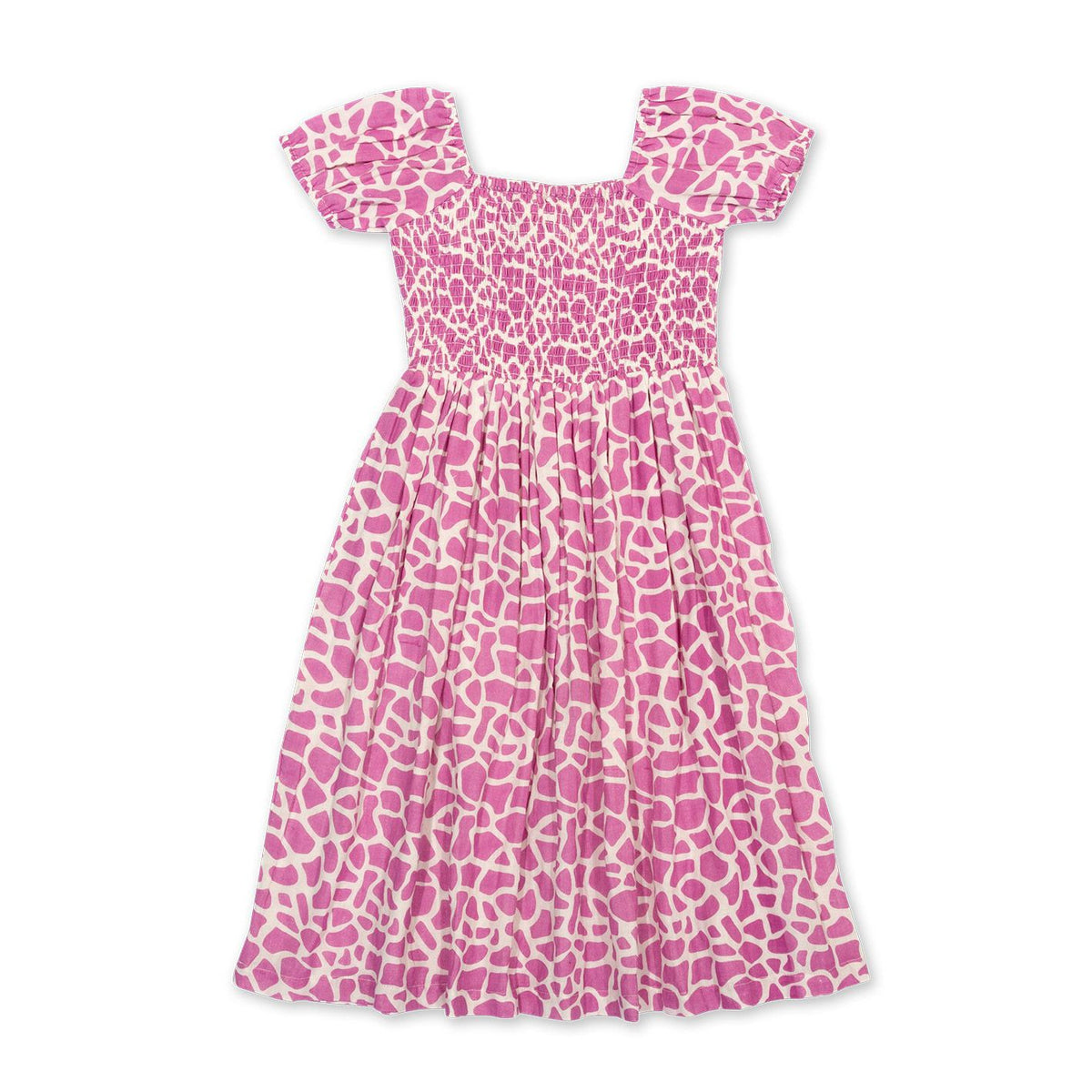 Giraffe Short Sleeve Shirred Dress - 1 Left Size 2-3 years-Kite-Modern Rascals