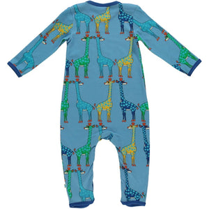 Giraffes Long Sleeve Suit in Blue Grotto-Smafolk-Modern Rascals