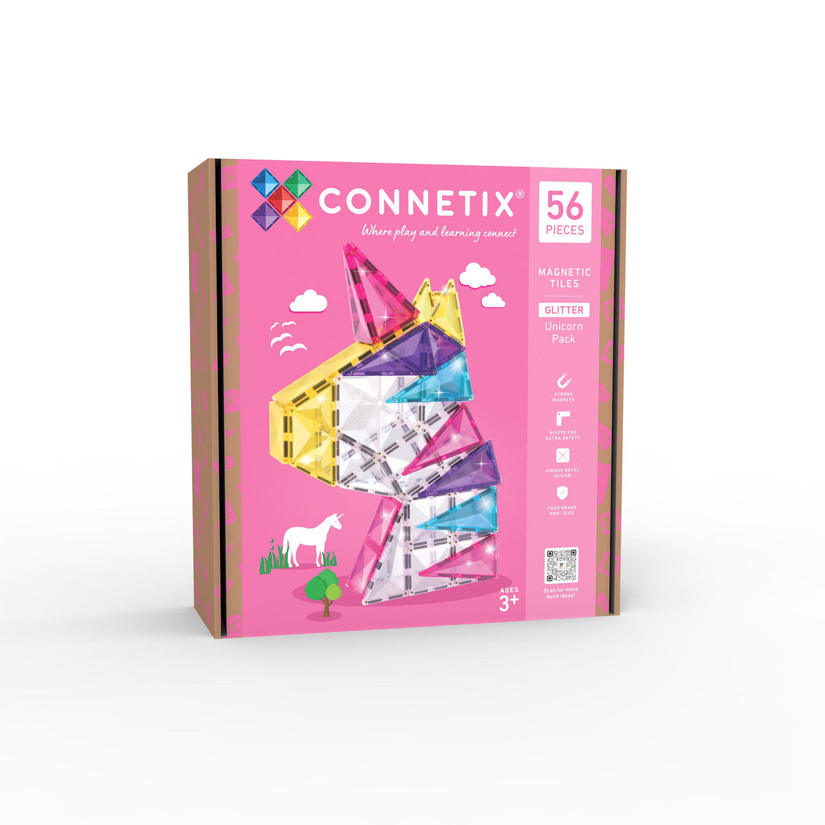Glitter Unicorn Pack - 56 Pieces-Connetix-Modern Rascals