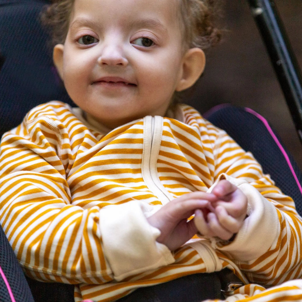 Gold Striped Adaptive 2-Way Zip Suit - 2 Left Size 4-5 years-Little Green Radicals-Modern Rascals