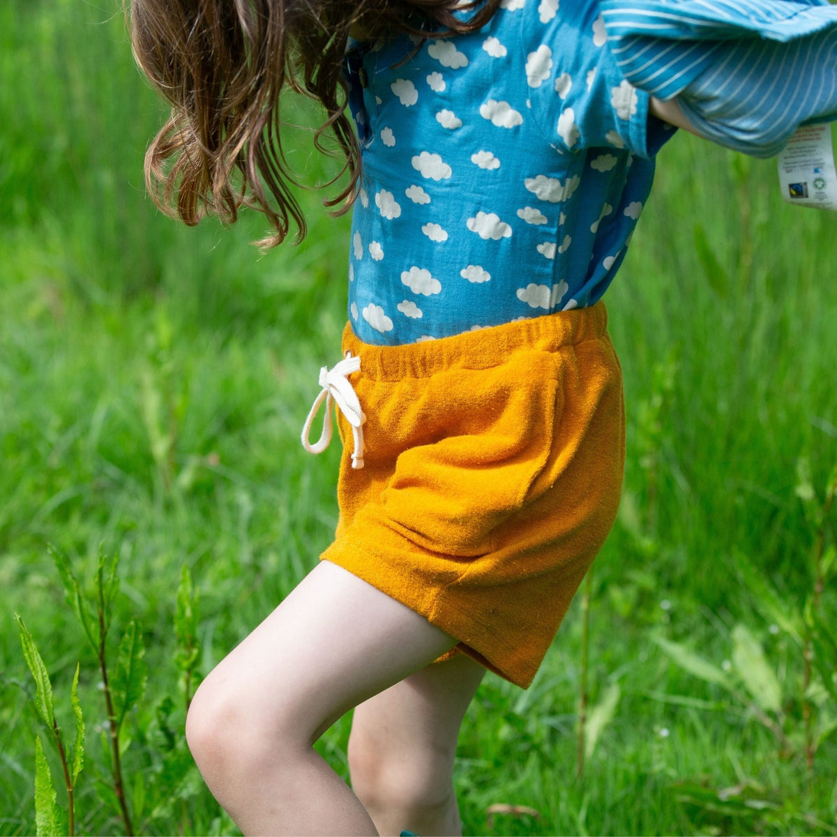 Gold Terry Shorts - 1 Left Size 7-8 years-Little Green Radicals-Modern Rascals