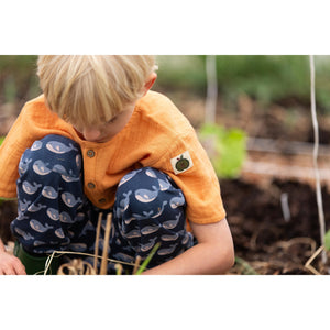 Golden Ochre Short Sleeved Henley Top-Little Green Radicals-Modern Rascals